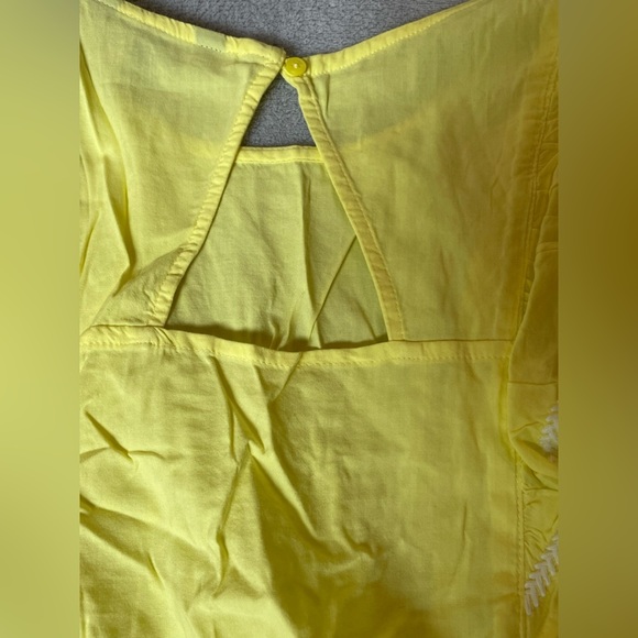 Banana Republic Yellow Ruffled Flutter Sleeveless Blouse - Picture 4 of 7